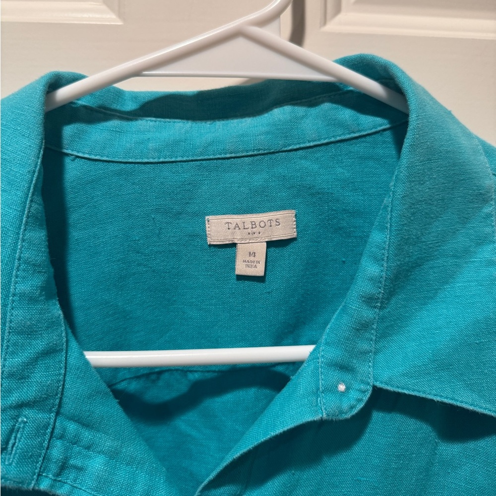Talbots Linen Button Down - Picture 3 of 8